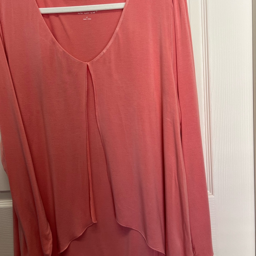 Soft Surroundings Coral Long Sleeve Blouse